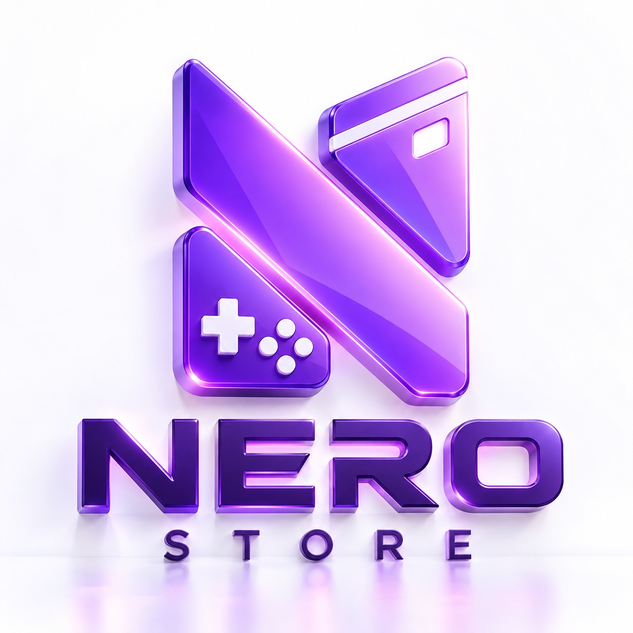 شعار NERO STORE الثلاثي الأبعاد بالبنفسجي